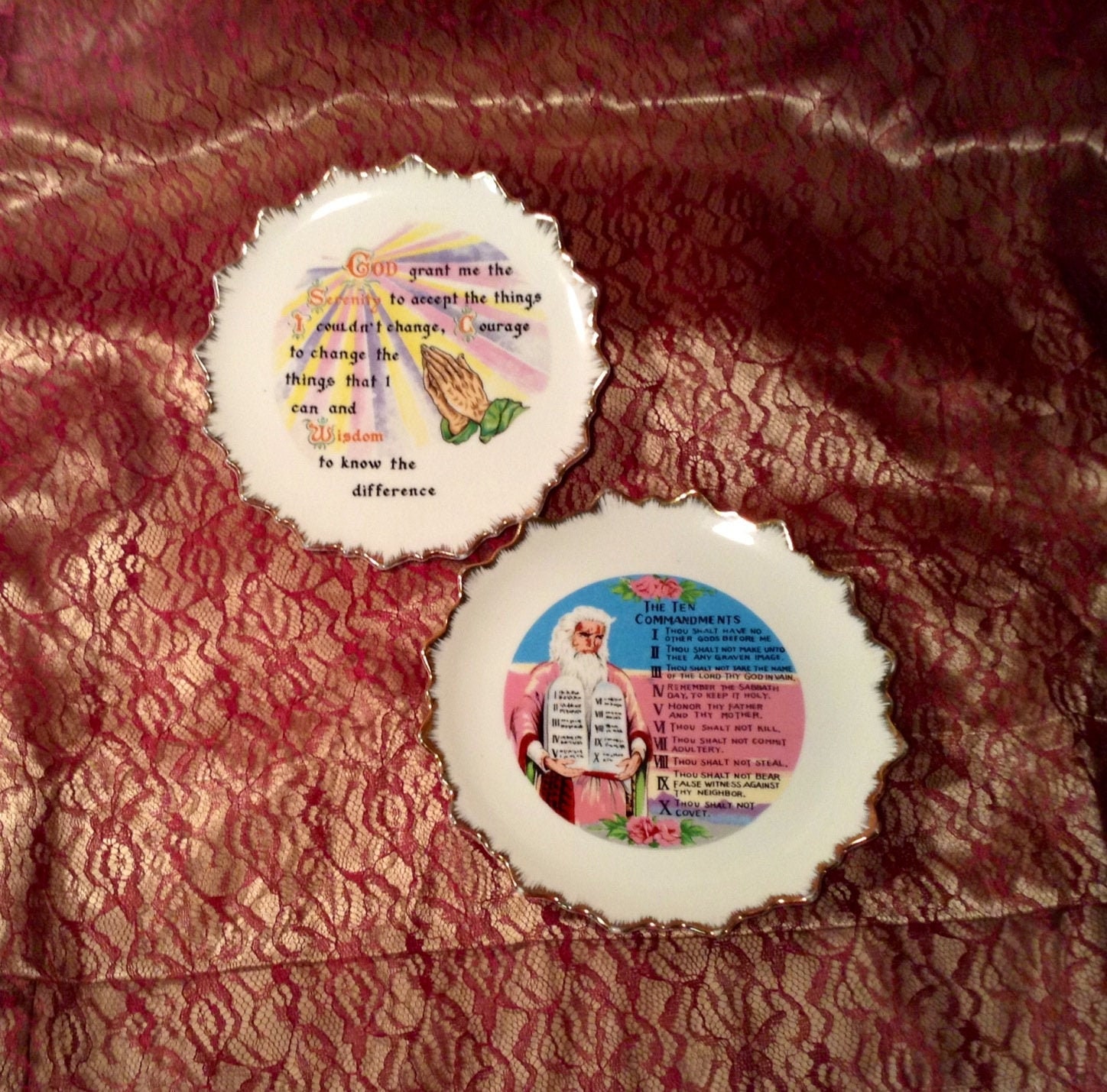 Set of 2 Collectible Hanging Religious Plates 10 Etsy