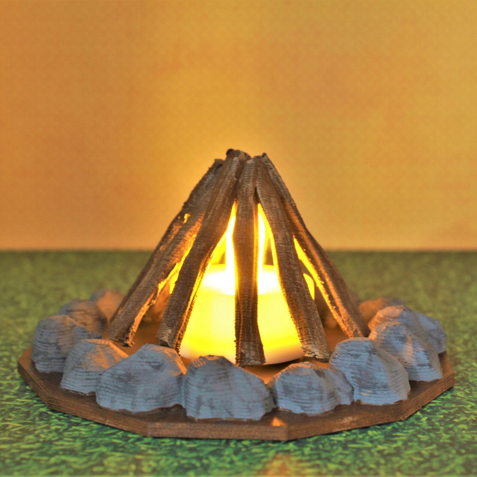 Camp Fire Candle Holder Camping Gift Centerpiece For Her Etsy