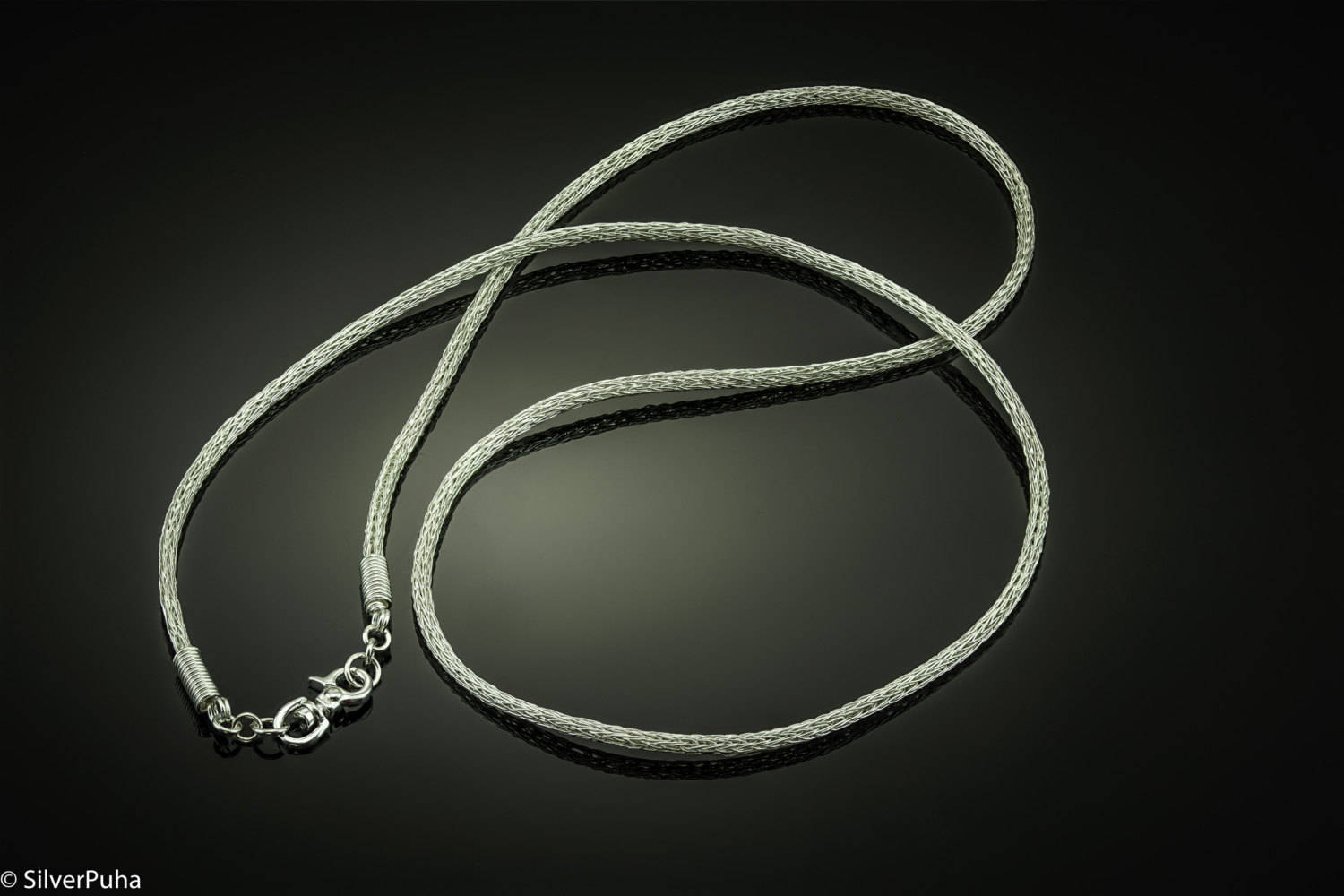 Viking knit handmade fine silver chain 21 Etsy