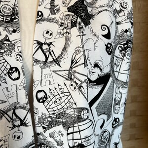 Nightmare Before Christmas Scarf Jack Skellington Oogie Boogie Sally Black & White Nightmare Before Christmas Gift Soft Knit Fabric 60, 70 image 6