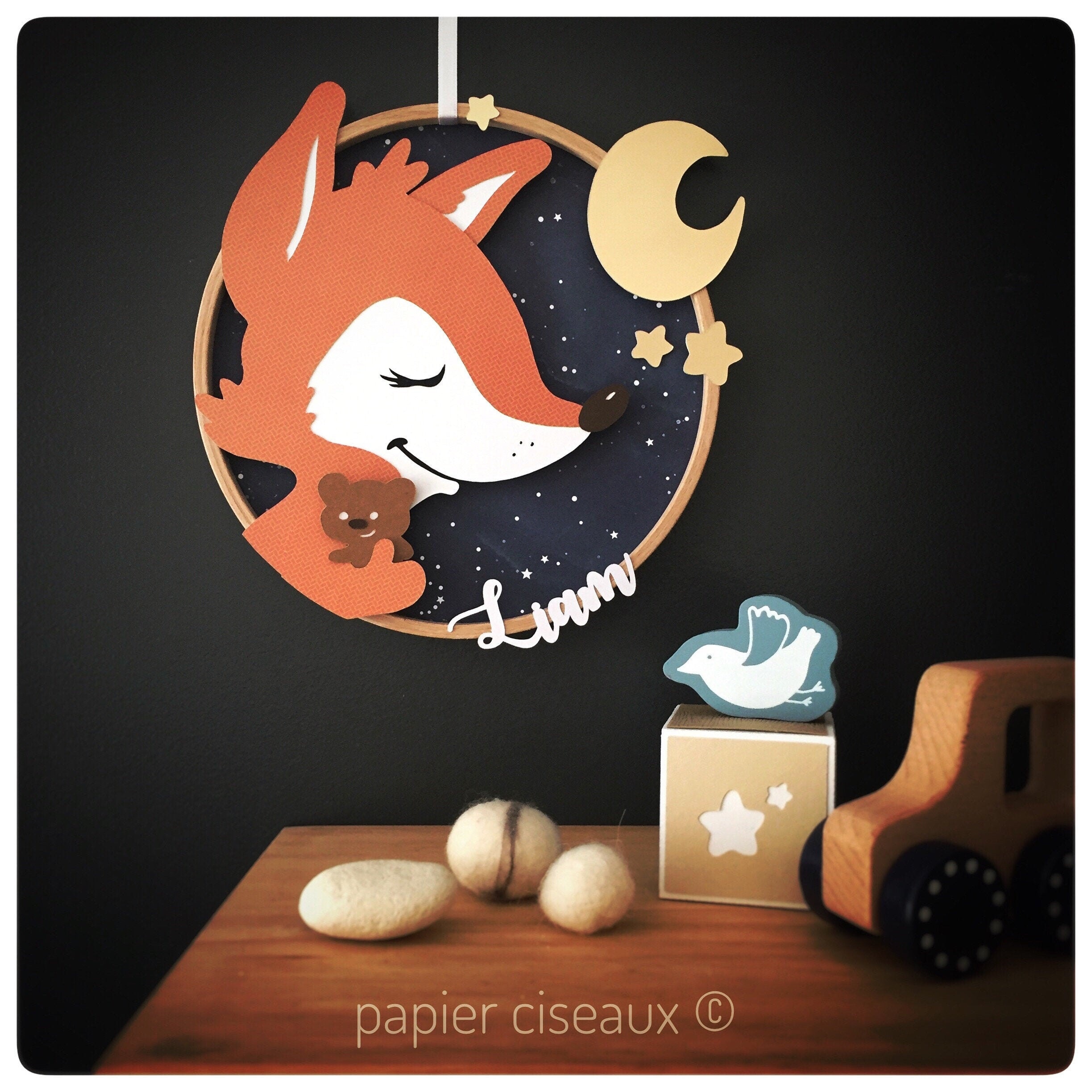 Anneau Bébé Renard et Son Doudou