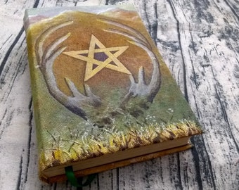 Pentacle Horned God Blank Book of Shadows, A5 Grimoire