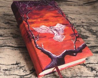 Red Sun Owl Journal, Blank Book of Shadows, A5 BOS, Grimoire