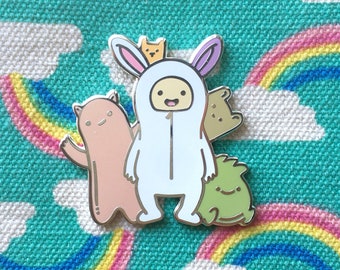 Cute hard enamel Kawaii Characters pin 'Freaky Friends'