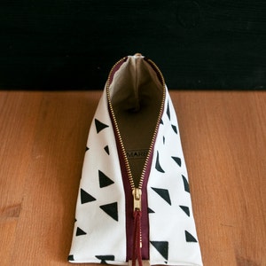 HOME WORK design pencil case with triangle pattern image 2