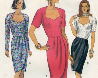 Vogue 8042 Pullover Cocktail Dress With Sweetheart Neckline Uncut Size 14-18
