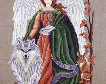 Cymberleah Cross Stitch Pattern Black Swan Designs Karen Weaver Forest Angel