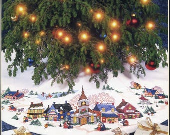Dimensions 302 Old Tyme Holiday Tree Skirt Cross Stitch Pattern Barbara Mock