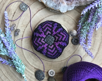 Crocheted Biscornu - Deep Amethyst
