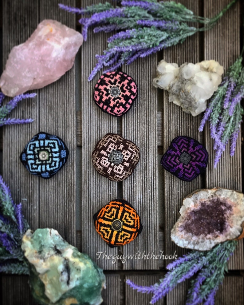 Crocheted Biscornu Swedish version Rose Quartz