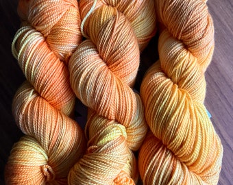 TGWTH hand dyed sock yarn - Yellow/Orange