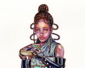 Watercolor Painting of Illustration of a Fantasy Character