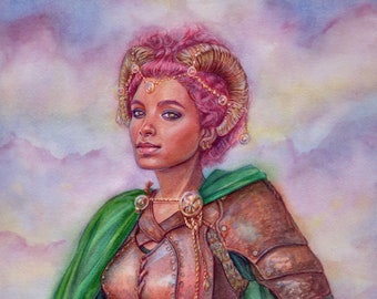 Watercolor Painting of Paladin Celeste