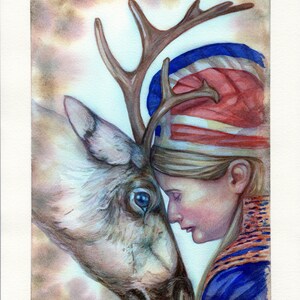 Watercolor Painting of Card 33 Animal Spirit Guide Sweden image 7