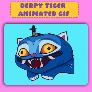 Derpy Tiger Blink Emote GIF – K-Pop Demon Hunters Inspired Animated Emote for Twitch & Discord
