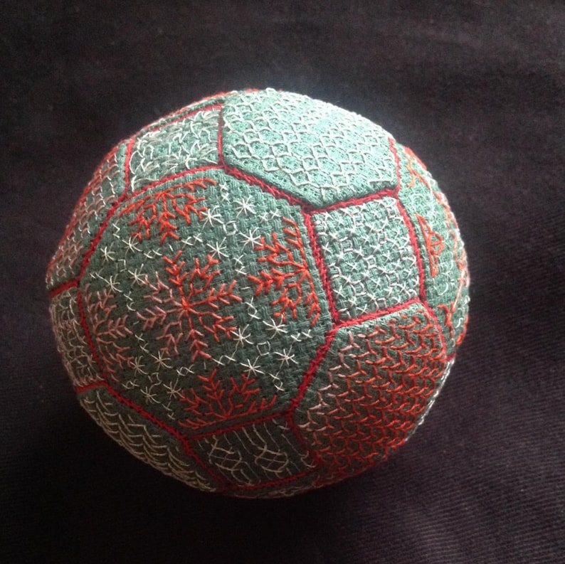 Ornament Blackwork Stitch Quaker Ball Pattern Etsy
