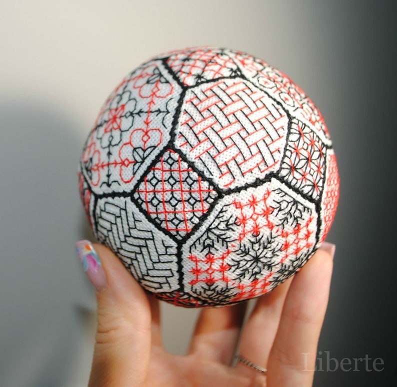 Ornament Blackwork Stitch Quaker Ball Pattern Etsy