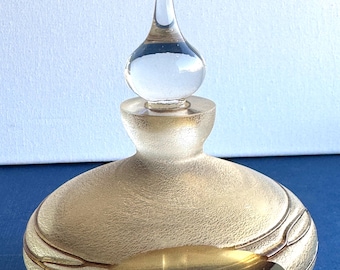 Murano Vintage Style Gold Frosted Vanity Perfume Bottle with Stopper