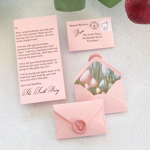 Tooth Fairy Letter | Fairy Letter | Fairy Mail | Lost Tooth | Tooth Loss | Tiny Tooth Fairy Letter for Girl