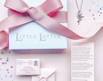 Sterling Silver Fairy Necklace and Birthday Letter Keepsake