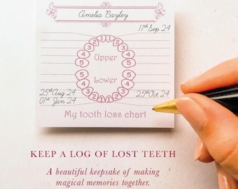 Tooth Loss Chart | Baby Teeth Tracker | Tooth Fairy Keepsake | Lost Teeth Record | First Tooth Gift for Children | Tooth Fairy