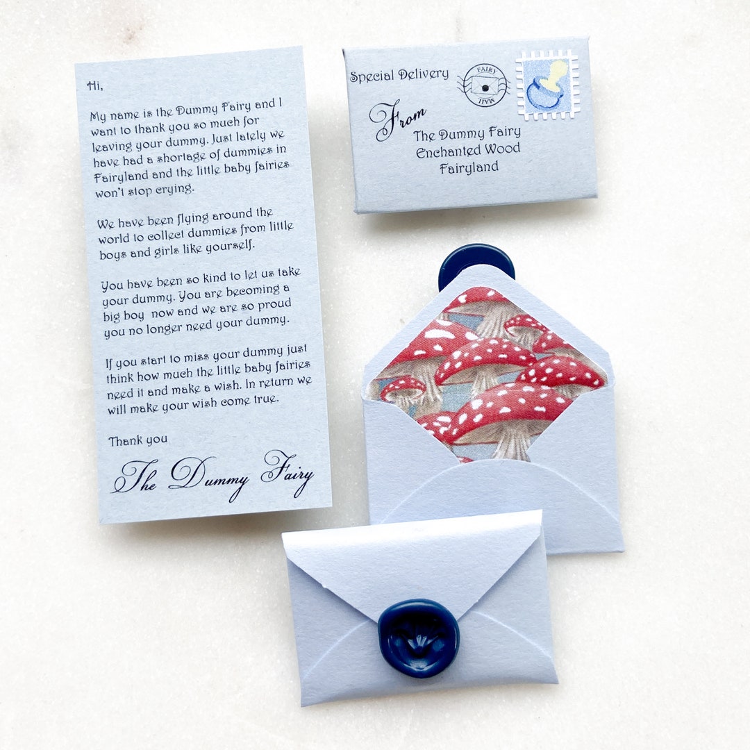 Dummy Fairy Letter for Boy Dummy Weaning Dummies Fairy Letter Etsy