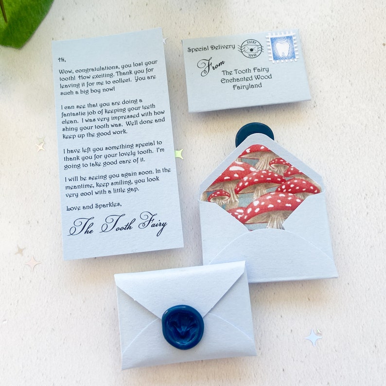 Boys Tooth Fairy Letter Fairy Letter Fairy Mail Lost Tooth First Tooth Loss Miniature Fairy Letter for Boys image 1