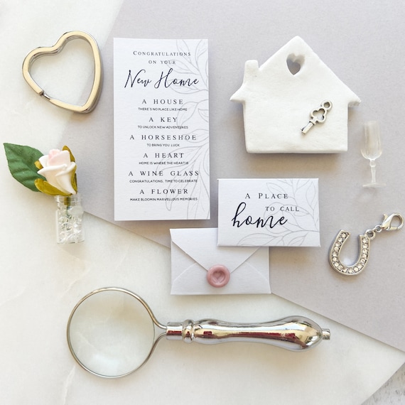 New Home Keepsake Box, Housewarming Trinkets with Magnifying Glass