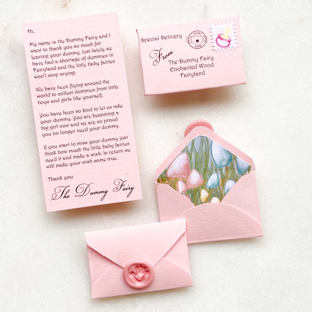 Dummy Fairy Letter for Little Girl Dummy Weaning Dummies Fairy Letter