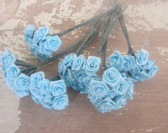 Royal Blue Satin Ribbon Roses Craft Scrapbooking Shabby Chic 25mm Craft Flower