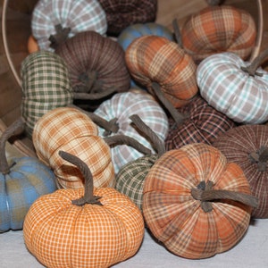 Handmade Plaid Fabric Pumpkins: Fall Harvest Bowl Filler