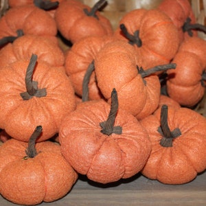 Handmade Felt Pumpkins Orange Felt Pumpkin Guards Prims Fall Autumn Bowl Filler Tiered Tray Decor Primitives Harvest