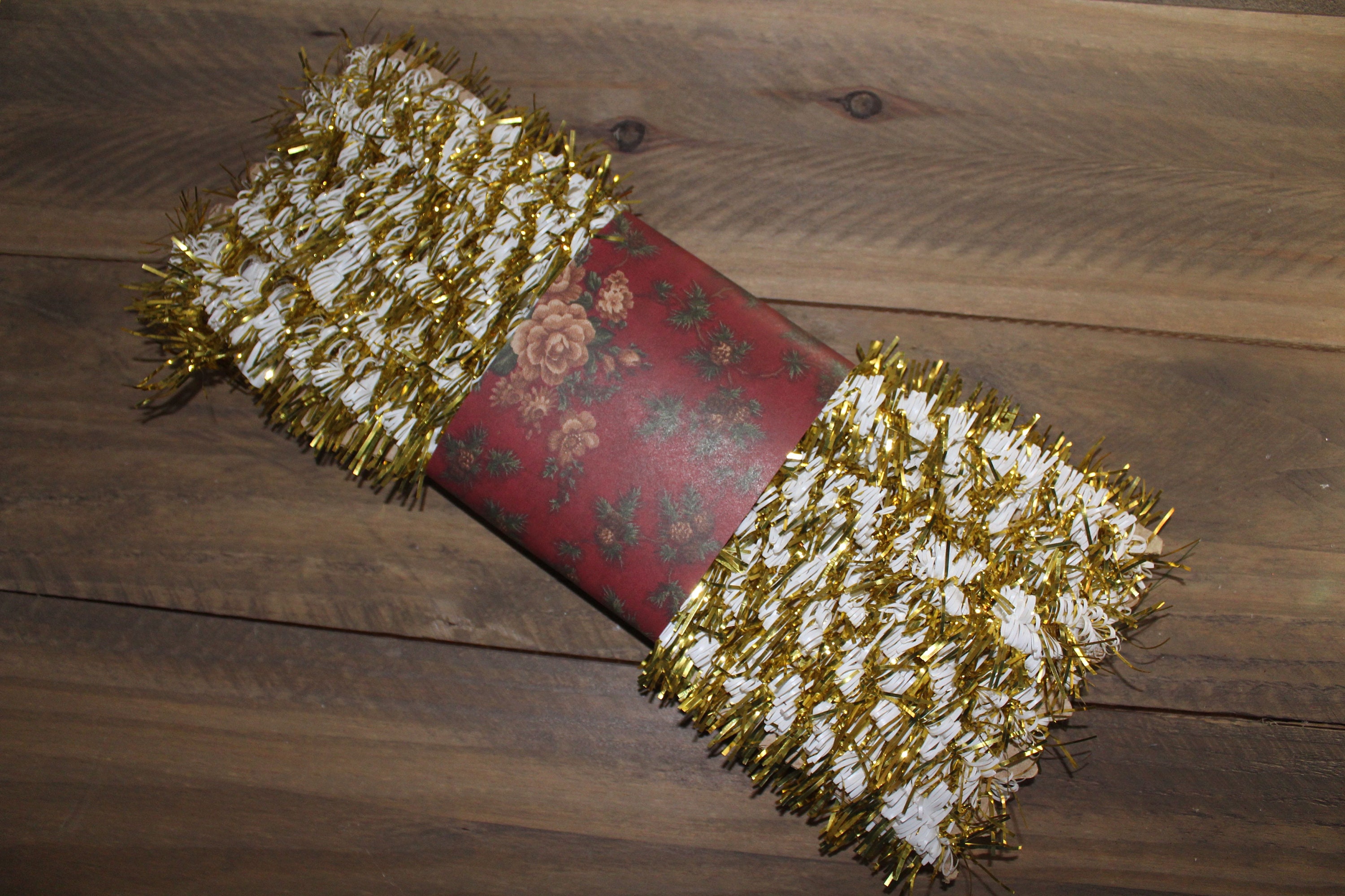 Old Fashioned Tinsel Trim Vintage Style Gold & White Tinsel Etsy