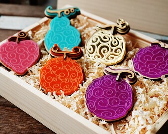One piece Devil Fruit Brooch set. Custom pin set