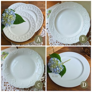 Vintage White Cottage Plates and Dishes – Choose Your Favorites – White Ironstone Style Dinnerware – Mismatched Cottage and Farmhouse China