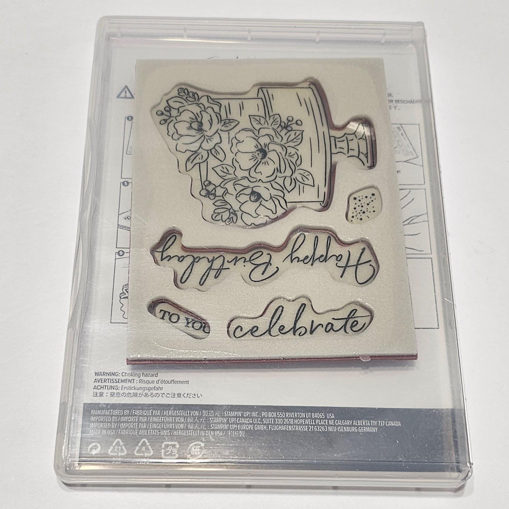 Happy Birthday Floral Rubber Stamp Set - Stampin up Cling Stamps - Etsy