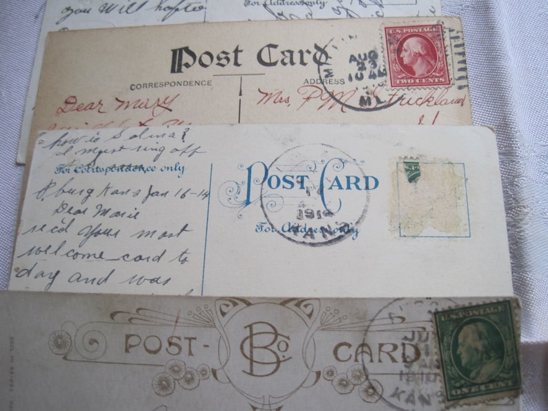 or the last??..lot of 4 romance postcards..lot of 4..themed..the first Kiss suitable for framing