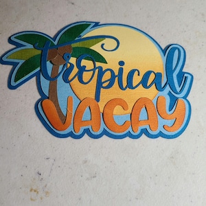 Tropical vacation scrapbook title