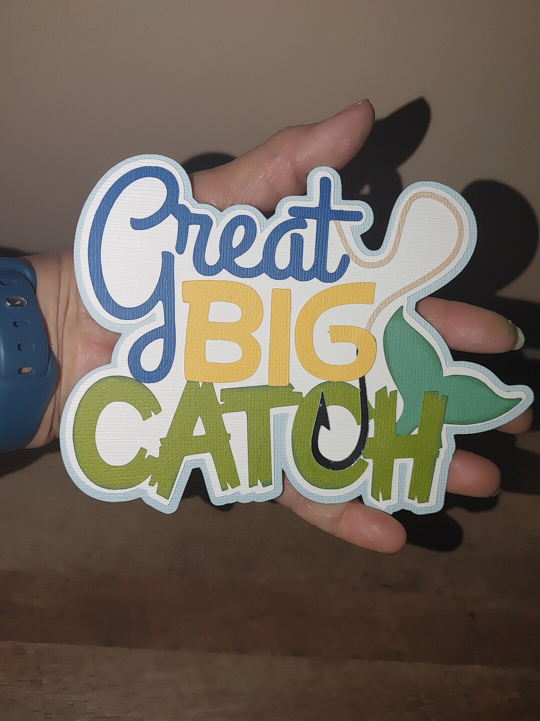 Catch Paper Fishing Scrapbook Title, Big Catch Paper Piecing - Etsy