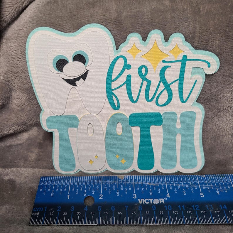 Tooth In Script First Tooth Die Cut , Scrapbooking Title - Etsy