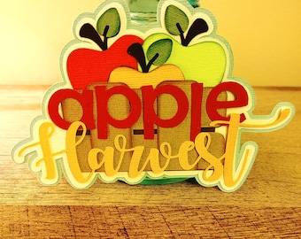 Apple Harvest Scrapbook Title, Paper Piecing Embellishment