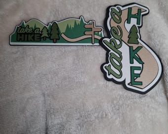 Hiking Scrapbook Titles: Layered Cardstock Die Cuts