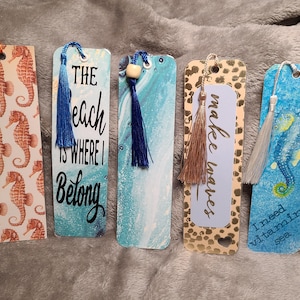 Beach/Mermaid themed bookmarkers. laminated bookmarkers