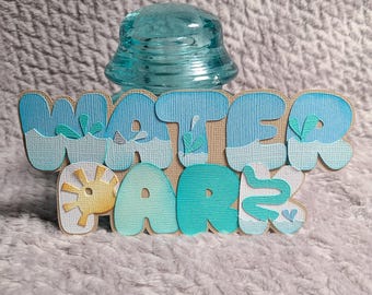 Water park scrapbook title.   scrapbook embellishment. Scrapbook die cut. Vacation