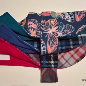 Warm and cozy reversible fleece doggy coats, adorable design doggy coats, easy to put on and take off coats image 9