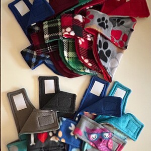 Warm and cozy reversible fleece doggy coats, adorable design doggy coats, easy to put on and take off coats image 6