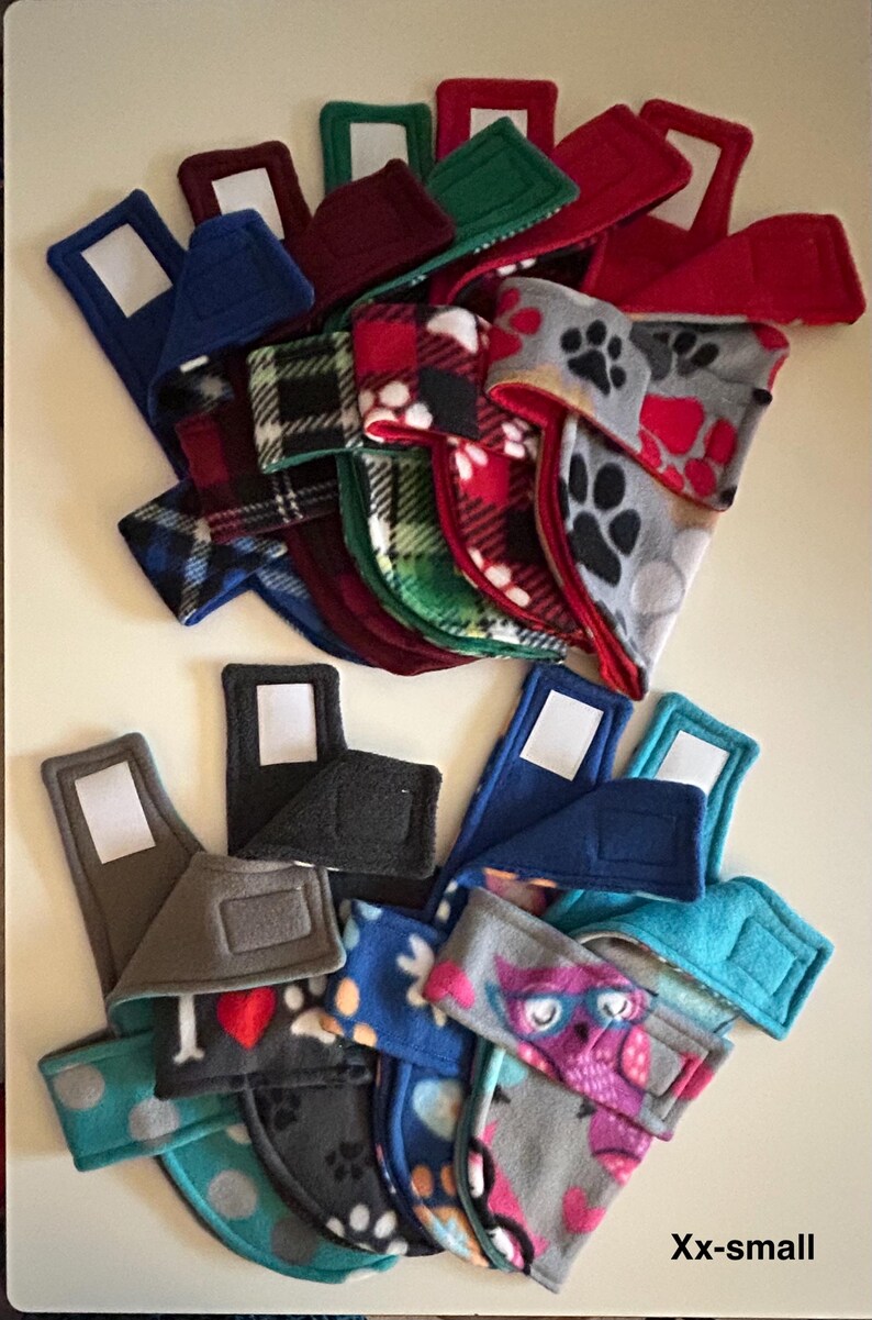 Warm and cozy reversible fleece doggy coats, adorable design doggy coats, easy to put on and take off coats image 6