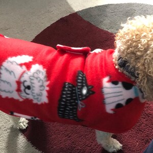 Warm and cozy reversible fleece doggy coats, adorable design doggy coats, easy to put on and take off coats image 18