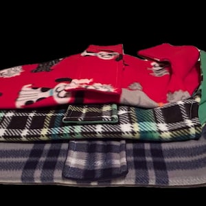 Warm and cozy reversible fleece doggy coats, adorable design doggy coats, easy to put on and take off coats image 14
