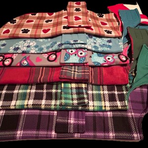 Warm and cozy reversible fleece doggy coats, adorable design doggy coats, easy to put on and take off coats image 16
